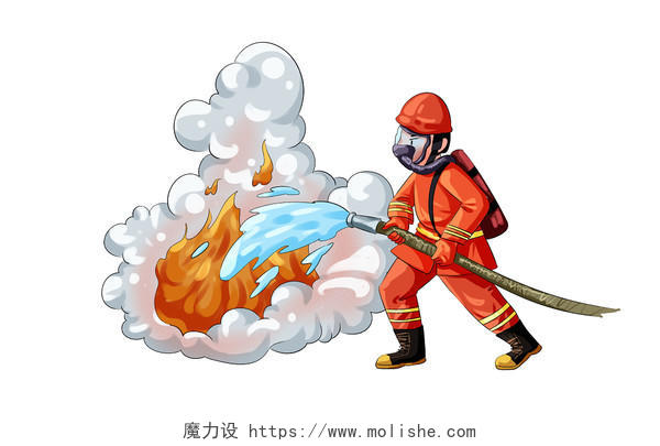 119全国消防宣传日消防宣传日卡通人物素材